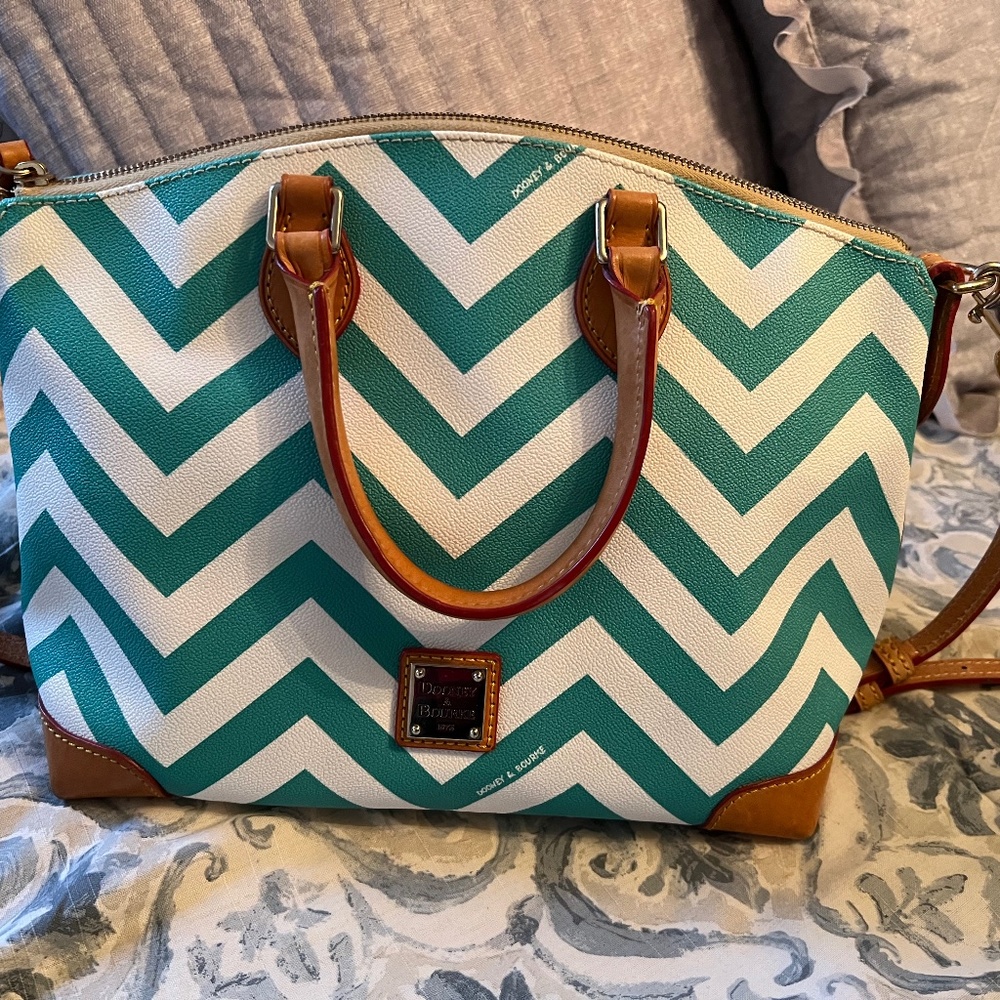 Dooney & Bourke Teal Chevron Bag